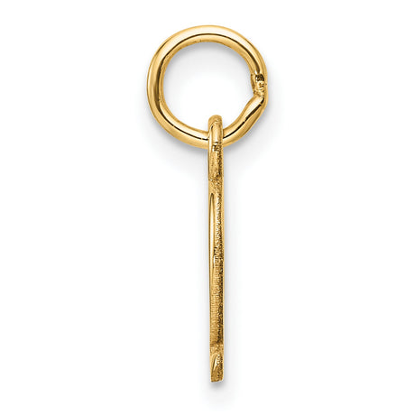 Cutout Letter Q Initial Charm Pendant in Real 14k Yellow Gold