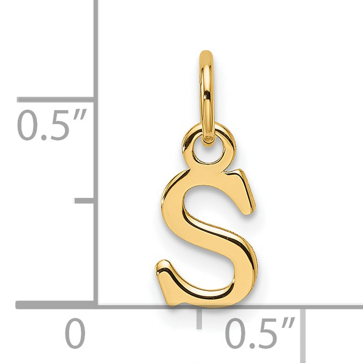 14k Yellow Gold Script Letter S Pendant Charm, Dainty Initial Jewelry for Women or Unisex Wearers