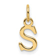 14k Yellow Gold Script Letter S Pendant Charm, Dainty Initial Jewelry for Women or Unisex Wearers
