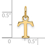 14k Yellow Gold Tau Cross Pendant, T-Shaped Franciscan Religious Charm for Women or Unisex Wear