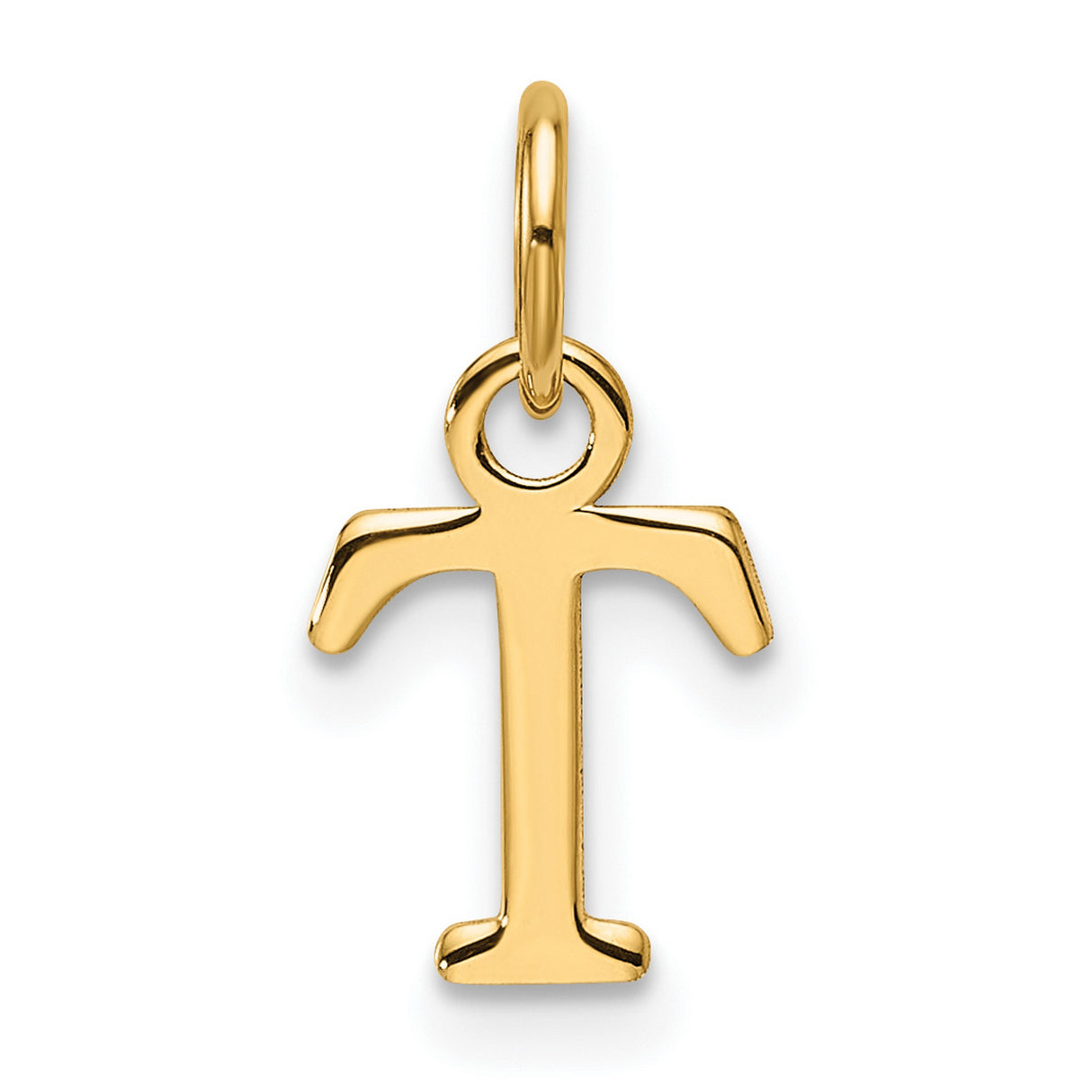 14k Yellow Gold Tau Cross Pendant, T-Shaped Franciscan Religious Charm for Women or Unisex Wear