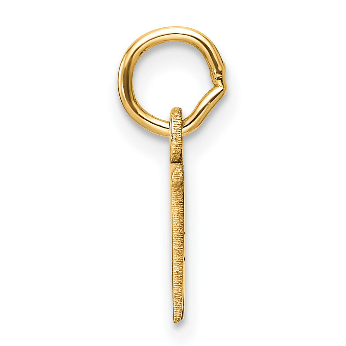 14k Yellow Gold Initial W Pendant, Block Letter Charm in Polished Real Gold for Women or Unisex