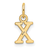 Cutout Letter X Initial Charm Pendant in Real 14k Yellow Gold