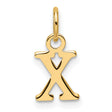 Cutout Letter X Initial Charm Pendant in Real 14k Yellow Gold