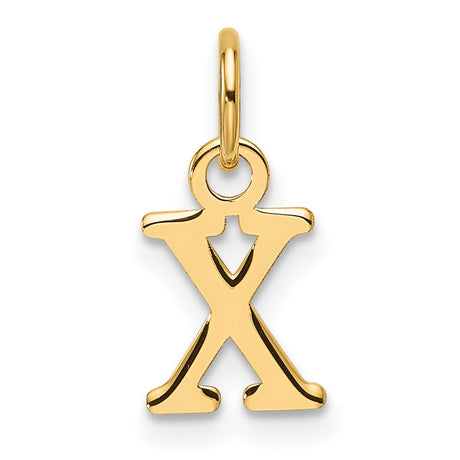 Cutout Letter X Initial Charm Pendant in Real 14k Yellow Gold