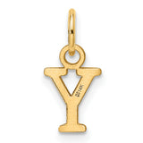 14k Yellow Gold Letter Y Pendant, Block Style Initial Charm, Polished Finish, Unisex Jewelry