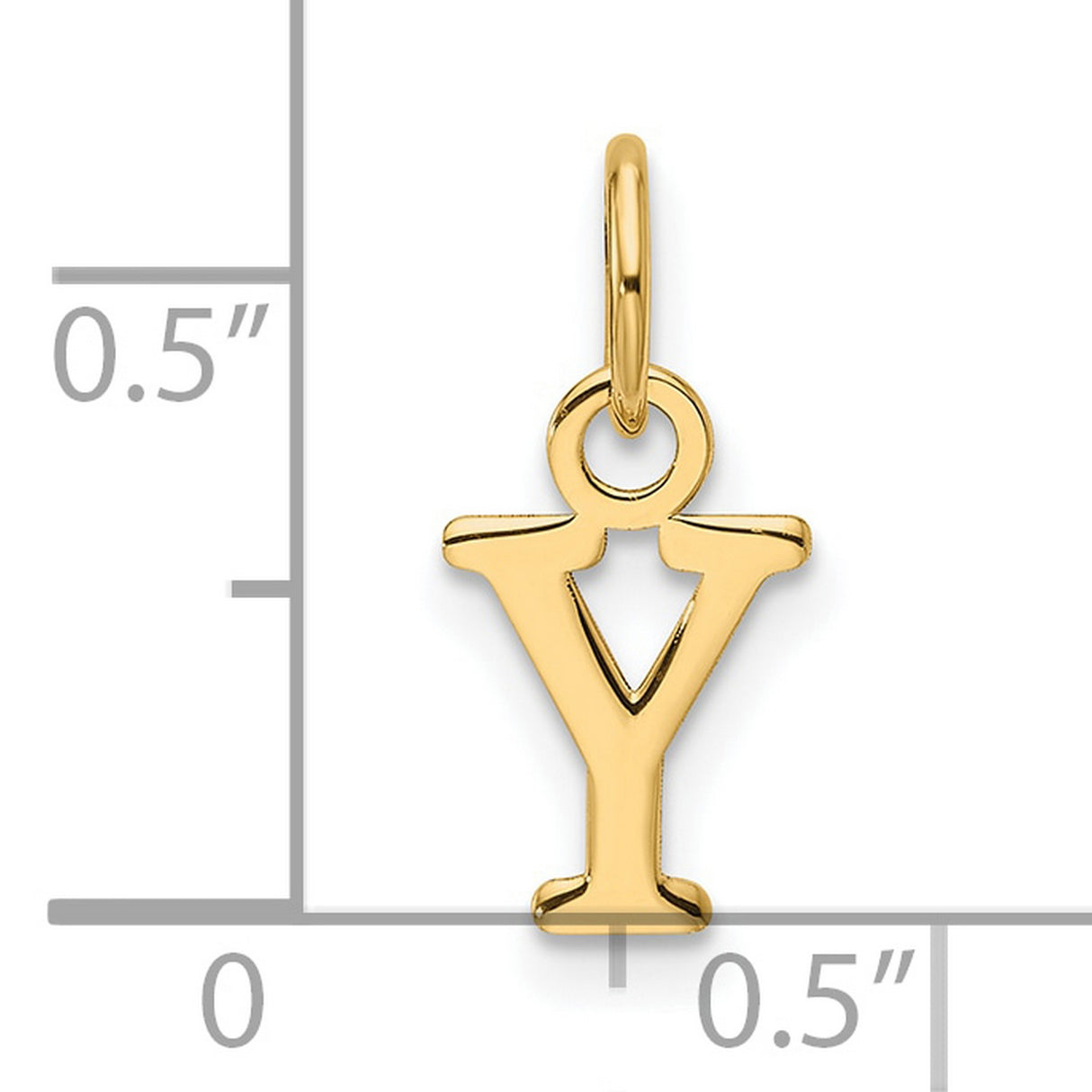 14k Yellow Gold Letter Y Pendant, Block Style Initial Charm, Polished Finish, Unisex Jewelry