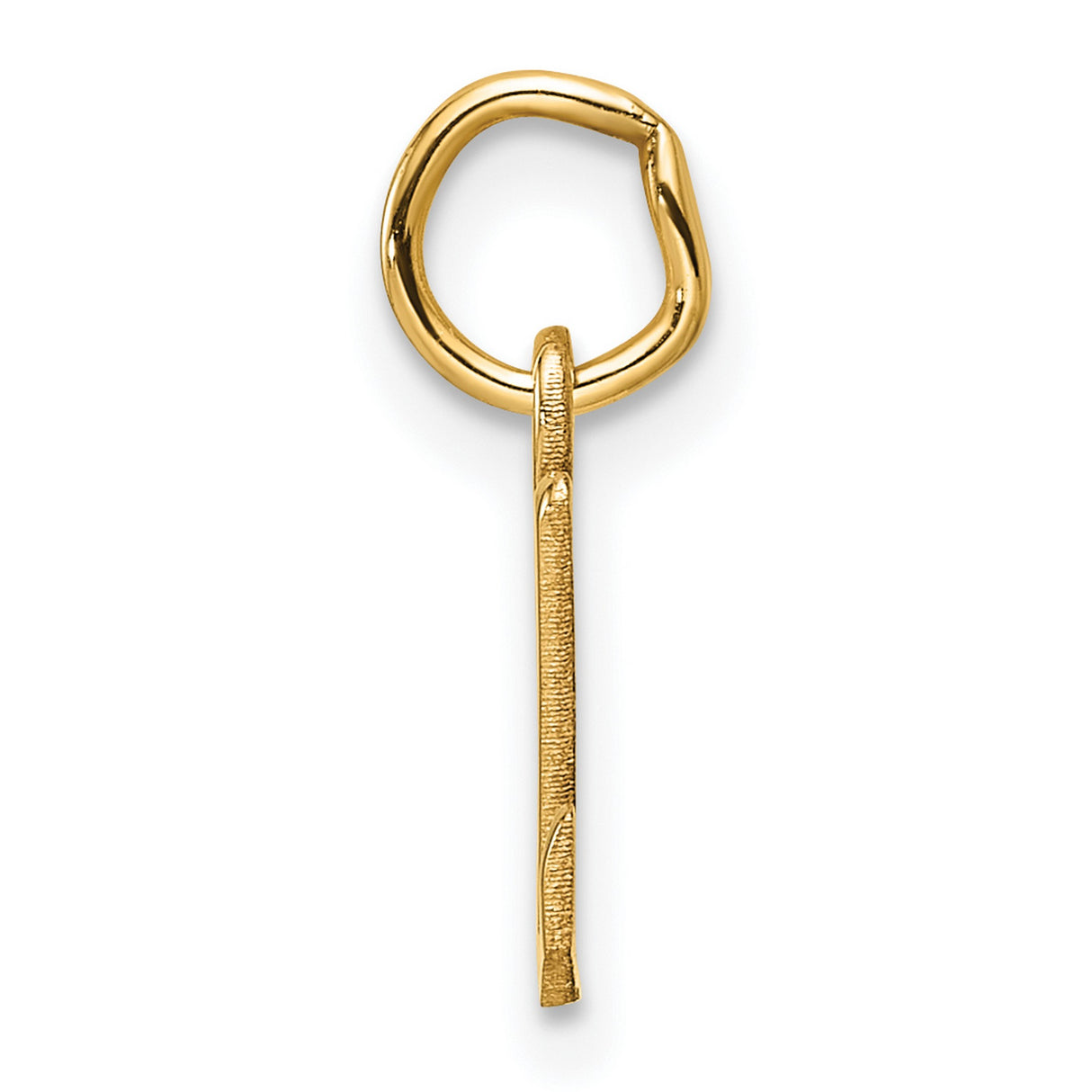 Cutout Letter Z Initial Charm Pendant in Real 14k Yellow Gold