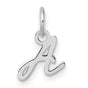 14k White Gold Script Initial Pendant Charm, Cursive Letter A Monogram Jewelry for Women