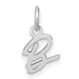14k White Gold Script Letter B Initial Pendant Charm, Cursive Monogram Jewelry for Women