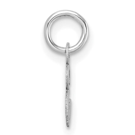14k White Gold Letter E Pendant Charm, Polished Script Initial Jewelry for Women