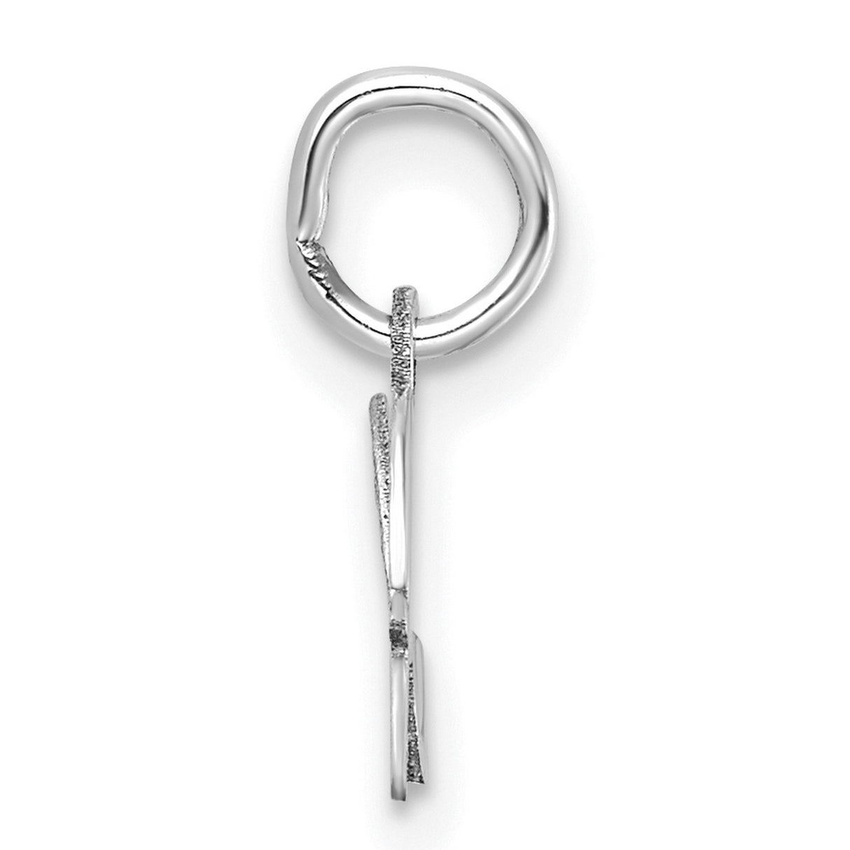 14k White Gold Script Initial Pendant, Cursive Letter H Monogram Charm for Women