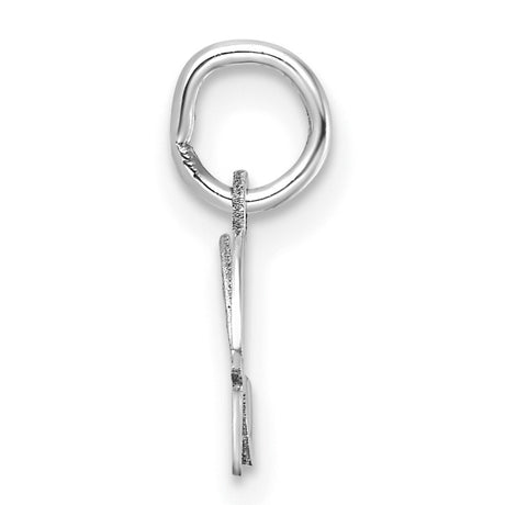 14k White Gold Script Initial Pendant, Cursive Letter H Monogram Charm for Women