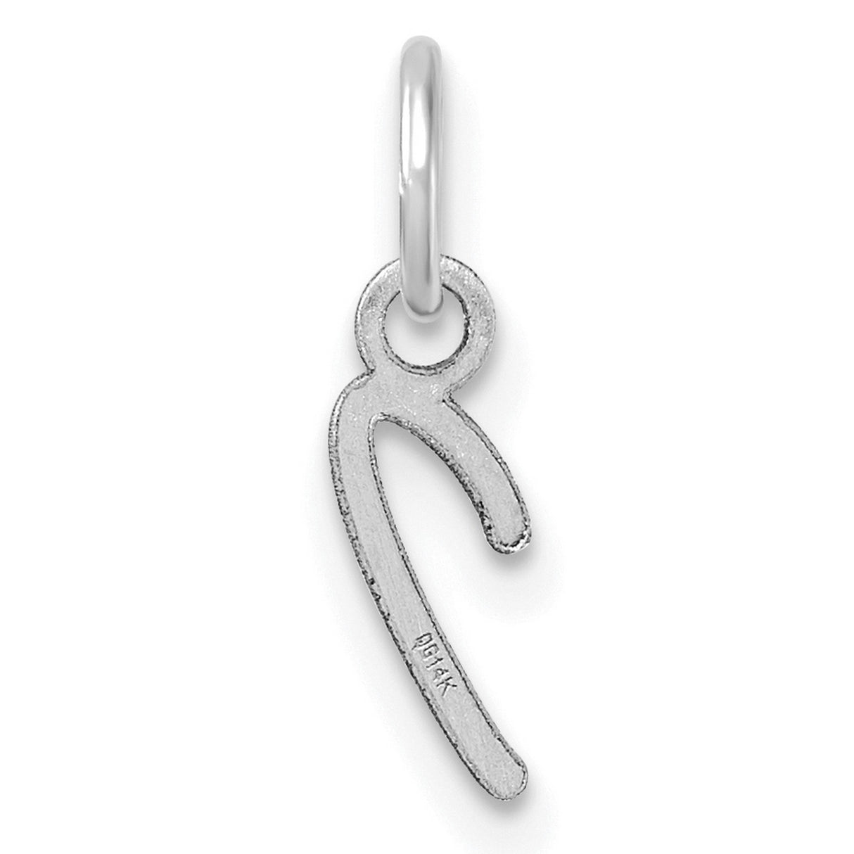 14k White Gold Zayin Pendant, Hebrew Letter Charm, Minimalist Jewish Jewelry for Women or Unisex Wear