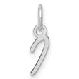 14k White Gold Zayin Pendant, Hebrew Letter Charm, Minimalist Jewish Jewelry for Women or Unisex Wear