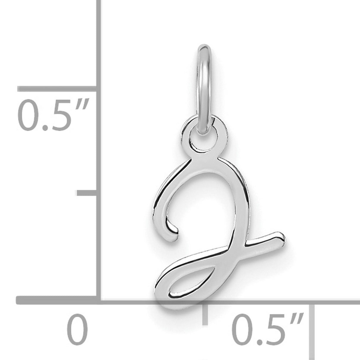 14k White Gold Script Letter G Pendant Charm, Polished Initial Jewelry for Women