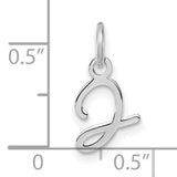 14k White Gold Script Letter G Pendant Charm, Polished Initial Jewelry for Women