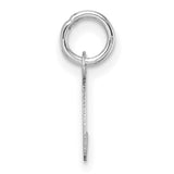 14k White Gold Letter L Pendant Charm, Cursive Script Initial Jewelry for Women
