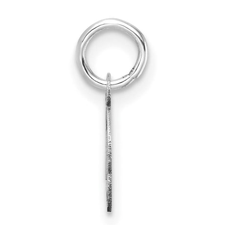 14k White Gold Letter Q Pendant, Cursive Initial Charm with Polished Finish