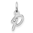 14k White Gold Script Initial D Pendant Charm, Cursive Letter Monogram Jewelry