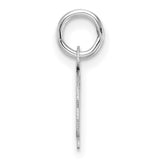 Uppercase Letter Q Initial Charm Pendant in Real 14k White Gold