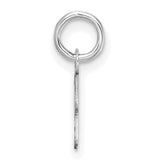 14k White Gold Initial R Pendant Charm in Cursive Script Letter Design
