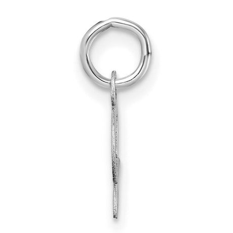 14k White Gold Arabic Letter Pendant with Polished Ayn Design, Unisex Middle Eastern Style Charm