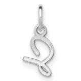 14k White Gold Arabic Letter Pendant with Polished Ayn Design, Unisex Middle Eastern Style Charm