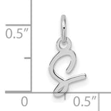 14k White Gold Arabic Letter Pendant with Polished Ayn Design, Unisex Middle Eastern Style Charm