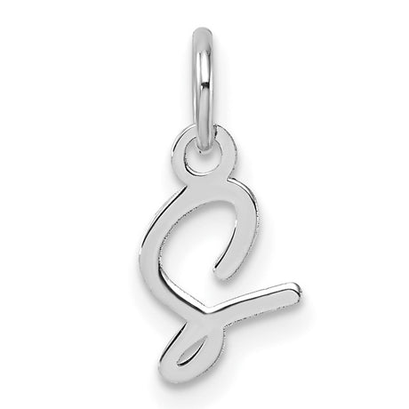 14k White Gold Arabic Letter Pendant with Polished Ayn Design, Unisex Middle Eastern Style Charm