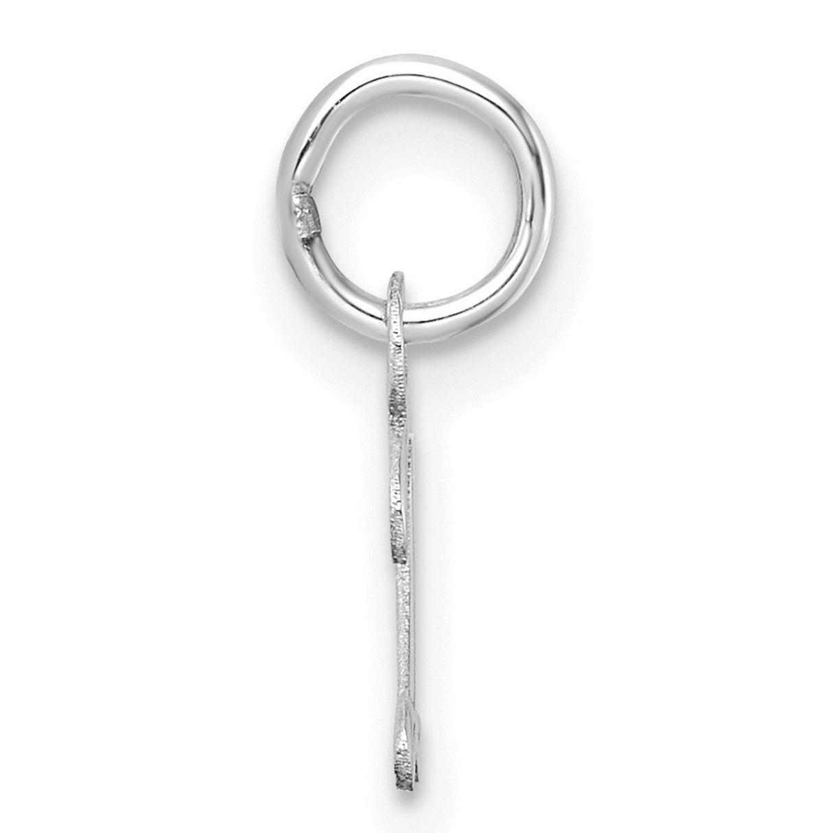 Uppercase Letter Z Initial Charm Pendant in Real 14k White Gold