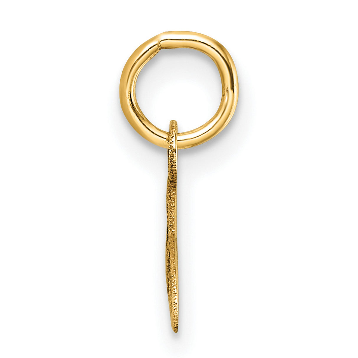 14k Yellow Gold Script Initial A Pendant Charm, Polished Cursive Letter Jewelry for Women or Unisex Wear