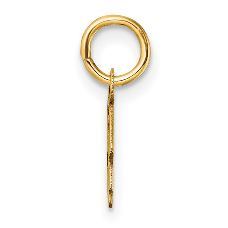 14k Yellow Gold Script Letter B Pendant, Polished Cursive Initial Charm for Women