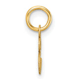 14k Yellow Gold Script Letter E Pendant Charm, Polished Alphabet Monogram Jewelry for Women or Unisex Wear