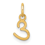 14k Yellow Gold Script Letter E Pendant Charm, Polished Alphabet Monogram Jewelry for Women or Unisex Wear