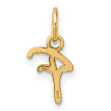 14k Yellow Gold Pendant, Stylized Dancer Silhouette, Martial Arts Inspired Charm