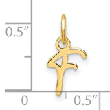 14k Yellow Gold Pendant, Stylized Dancer Silhouette, Martial Arts Inspired Charm