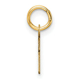 14k Yellow Gold Hebrew Letter Gimel Pendant, Jewish Religious Charm for Women or Unisex Wear