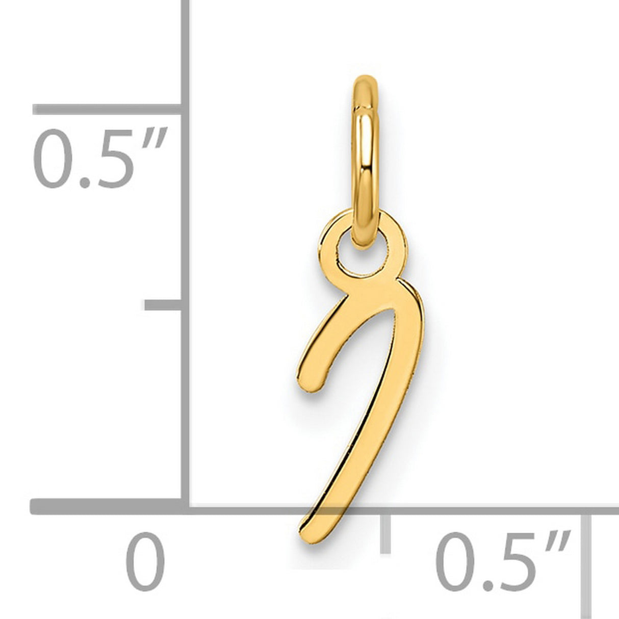 14k Yellow Gold Hebrew Letter Gimel Pendant, Jewish Religious Charm for Women or Unisex Wear