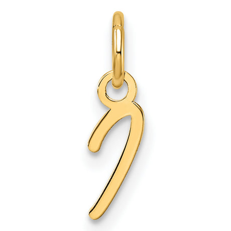 14k Yellow Gold Hebrew Letter Gimel Pendant, Jewish Religious Charm for Women or Unisex Wear