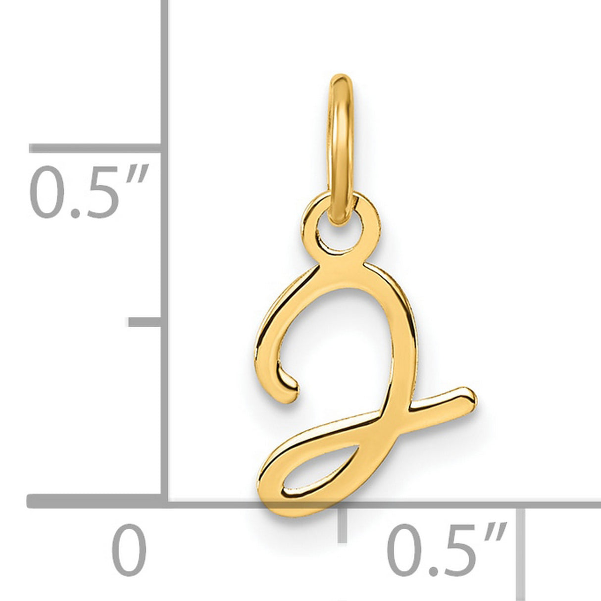 14k Yellow Gold Letter G Pendant Charm, Lowercase Script Initial Jewelry for Necklace or Bracelet