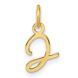 14k Yellow Gold Letter G Pendant Charm, Lowercase Script Initial Jewelry for Necklace or Bracelet