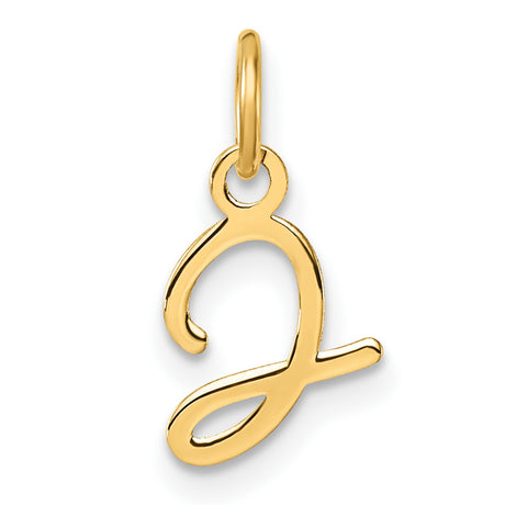 14k Yellow Gold Letter G Pendant Charm, Lowercase Script Initial Jewelry for Necklace or Bracelet