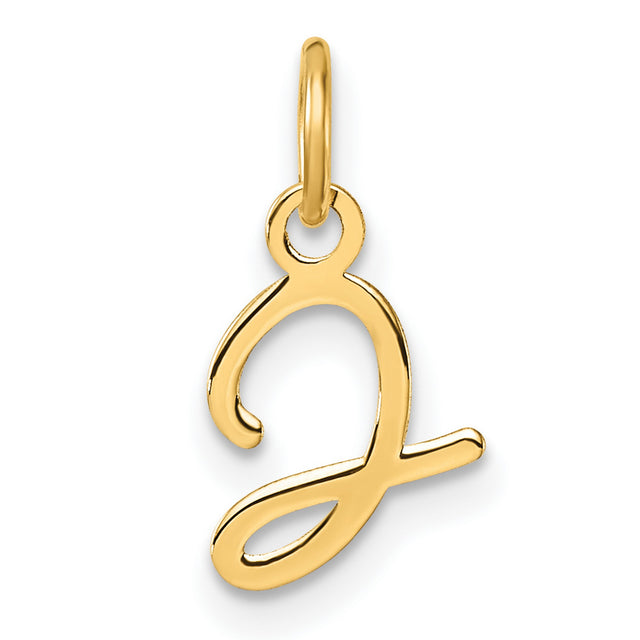 14k Yellow Gold Letter G Pendant Charm, Lowercase Script Initial Jewelry for Necklace or Bracelet