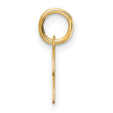 14k Yellow Gold Script K Pendant, Polished Cursive Initial Charm for Women