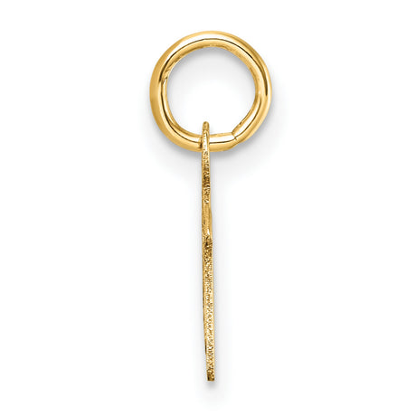 14k Yellow Gold Letter M Pendant, Polished Script Initial Charm for Women