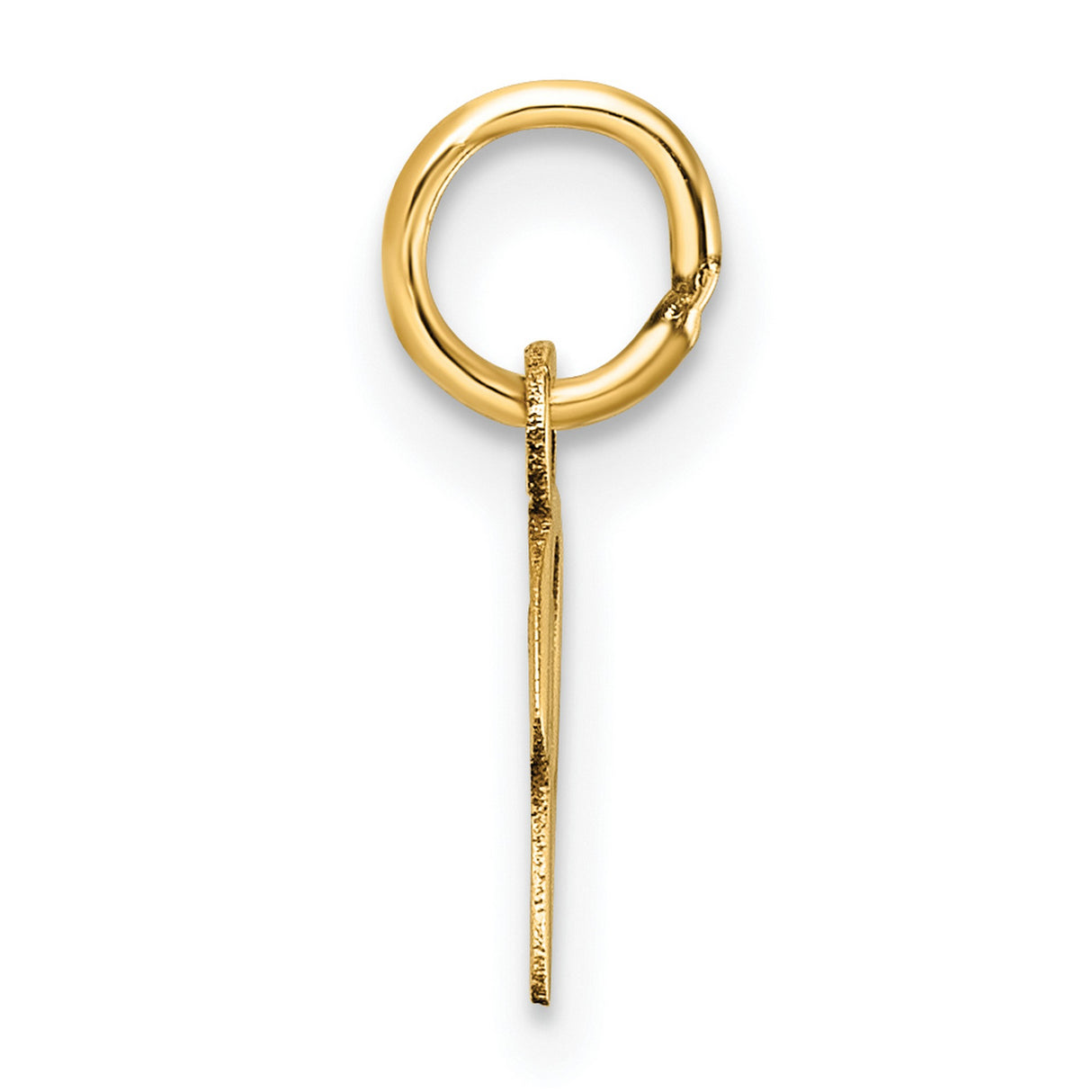 14k Yellow Gold Script Letter P Pendant, Polished Initial Charm for Necklace or Bracelet