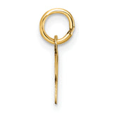 14k Yellow Gold Script Letter P Pendant, Polished Initial Charm for Necklace or Bracelet