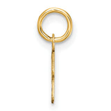 14k Yellow Gold Script Initial R Pendant, Cursive Letter Charm with Polished Finish