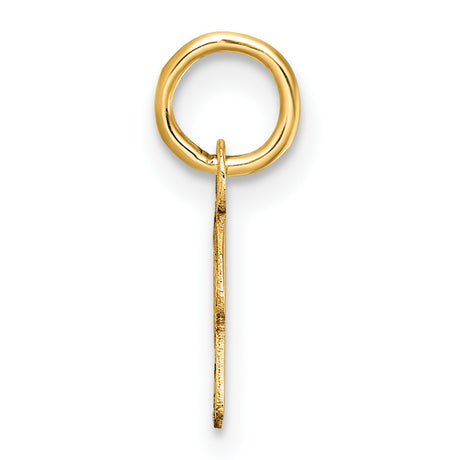 14k Yellow Gold Script Initial R Pendant, Cursive Letter Charm with Polished Finish